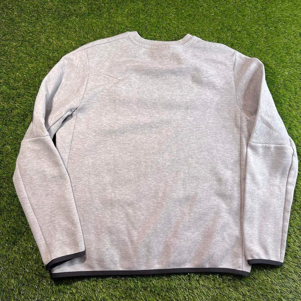 Nike Sportswear Tech Fleece Crewneck Tall Large Gray Sweatshirt Pocket Mens L - Picture 7 of 7